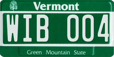 VT license plate WIB004