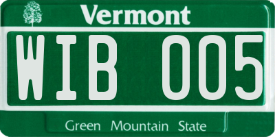 VT license plate WIB005