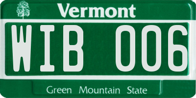 VT license plate WIB006