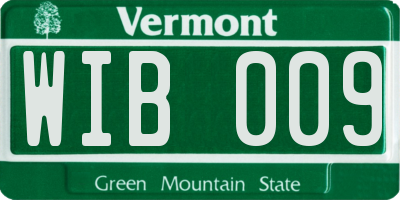 VT license plate WIB009