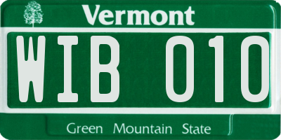 VT license plate WIB010