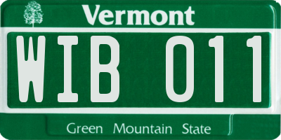 VT license plate WIB011