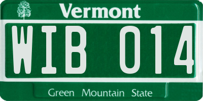 VT license plate WIB014