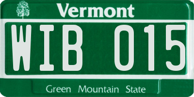 VT license plate WIB015