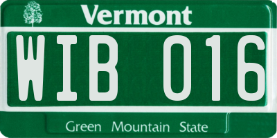 VT license plate WIB016