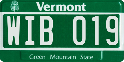 VT license plate WIB019