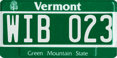 VT license plate WIB023