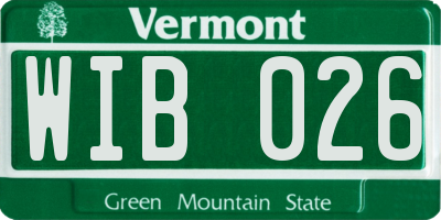 VT license plate WIB026