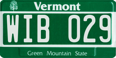 VT license plate WIB029