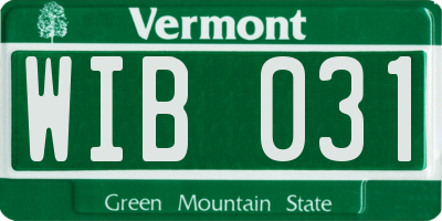 VT license plate WIB031