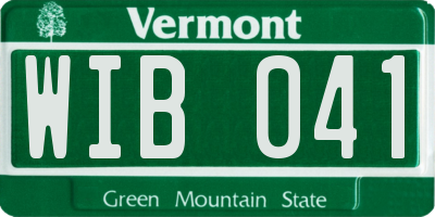 VT license plate WIB041