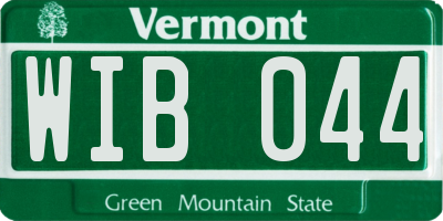 VT license plate WIB044