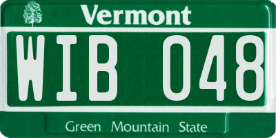 VT license plate WIB048