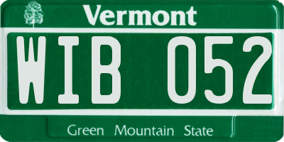 VT license plate WIB052