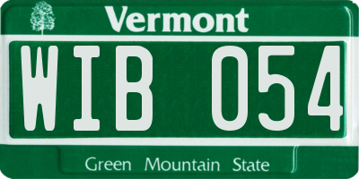 VT license plate WIB054