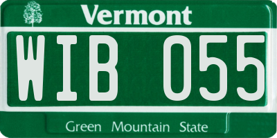 VT license plate WIB055