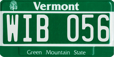 VT license plate WIB056