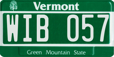 VT license plate WIB057
