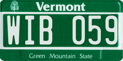 VT license plate WIB059