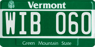 VT license plate WIB060
