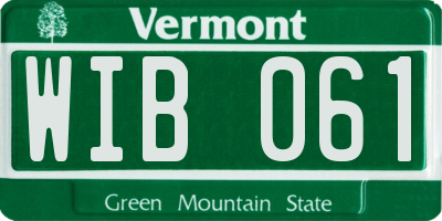 VT license plate WIB061