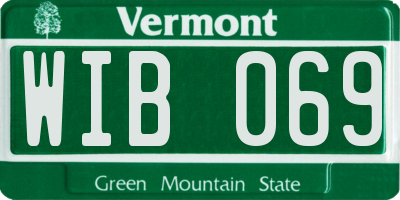 VT license plate WIB069