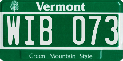 VT license plate WIB073