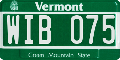 VT license plate WIB075