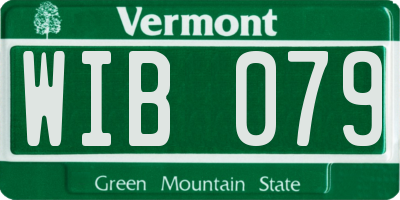 VT license plate WIB079