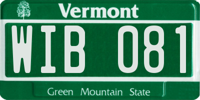 VT license plate WIB081