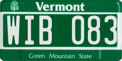 VT license plate WIB083