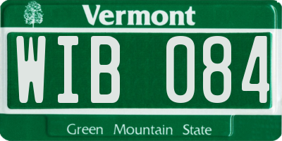 VT license plate WIB084