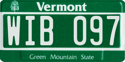 VT license plate WIB097