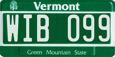 VT license plate WIB099