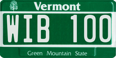 VT license plate WIB100