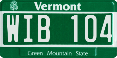 VT license plate WIB104