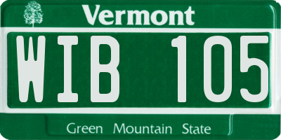 VT license plate WIB105