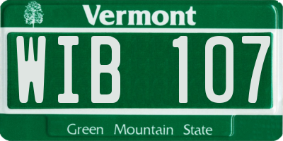 VT license plate WIB107