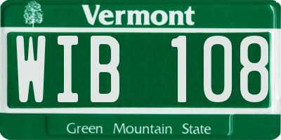 VT license plate WIB108