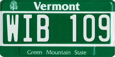 VT license plate WIB109