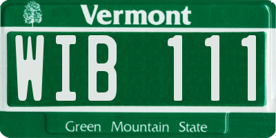 VT license plate WIB111