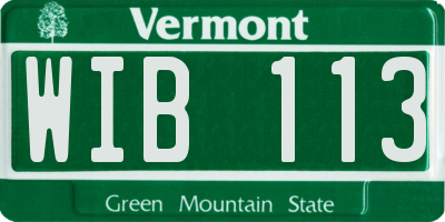 VT license plate WIB113