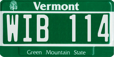 VT license plate WIB114