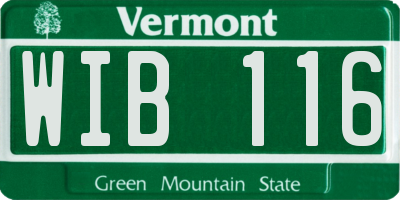 VT license plate WIB116