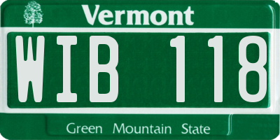 VT license plate WIB118