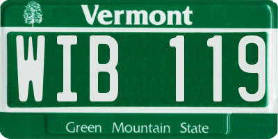 VT license plate WIB119