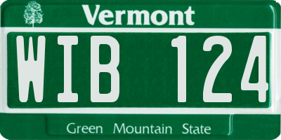 VT license plate WIB124