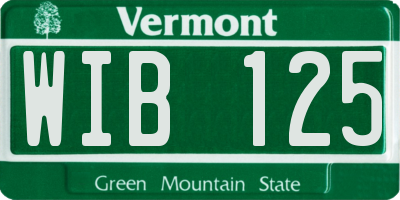 VT license plate WIB125