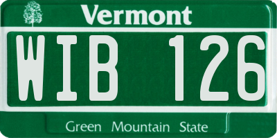 VT license plate WIB126