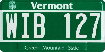 VT license plate WIB127